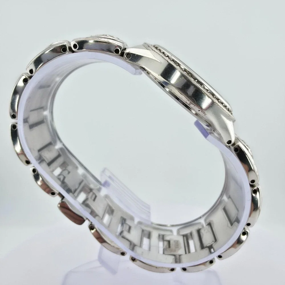 BRIGHTON 'Huntington Beach' Watch SWAROVSKI Crystal Heart Silver Plate 7.75